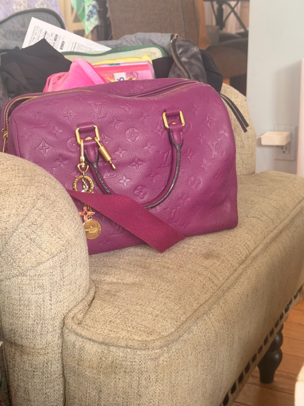 Louis Vuitton Fuchsia (Purple) Empriente Monkgram Speedy 30! LIKE NEW!